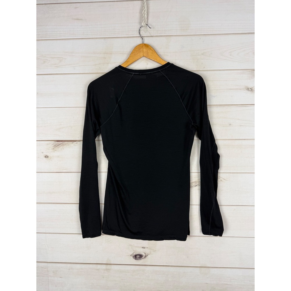 Smartwool Top Womens Medium Black Merino Wool Long Sleeve Base Layer - Picture 2 of 6